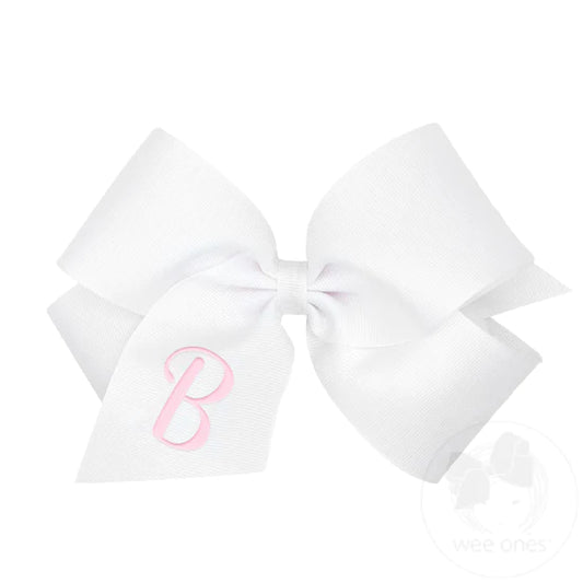King Monogrammed Initial Grosgrain Bow - Magpies Paducah