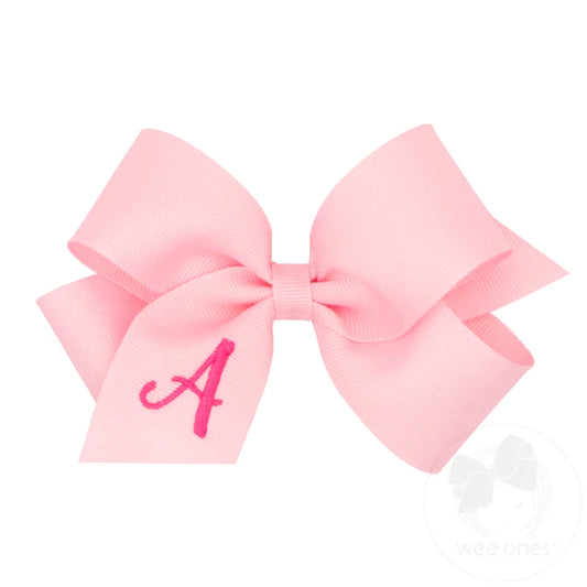 Medium Monogrammed Initial Grosgrain Bow - Magpies Paducah