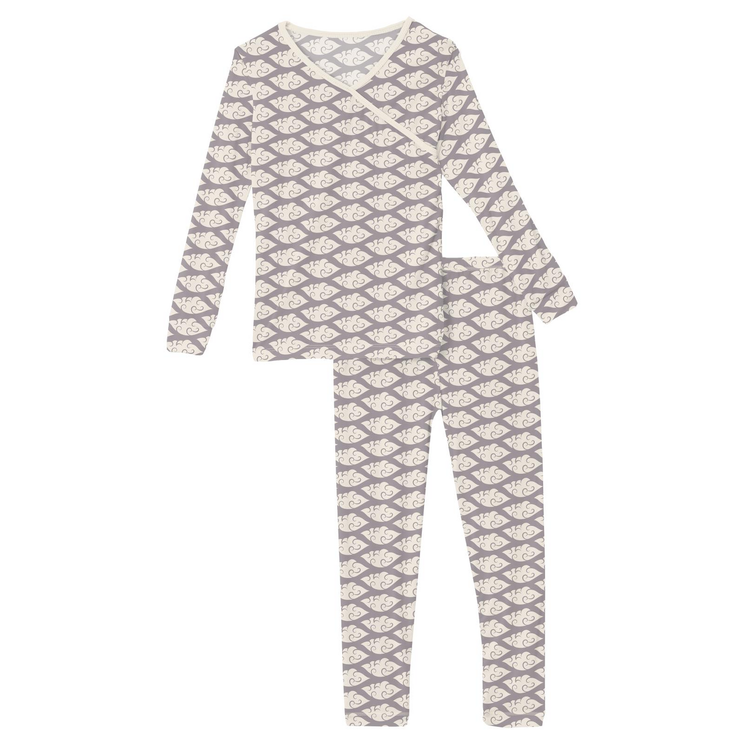 Kimono Pajama Set, Feather Cloudy Sea - Magpies Paducah