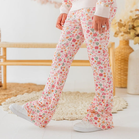 Berry Floral Flare Legging