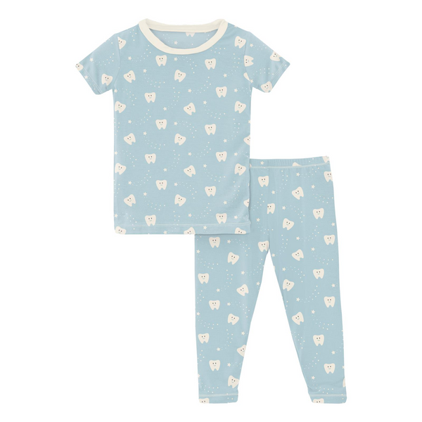 Short Sleeve PJ Set, Spring Sky Tooth Fairy - Magpies Paducah