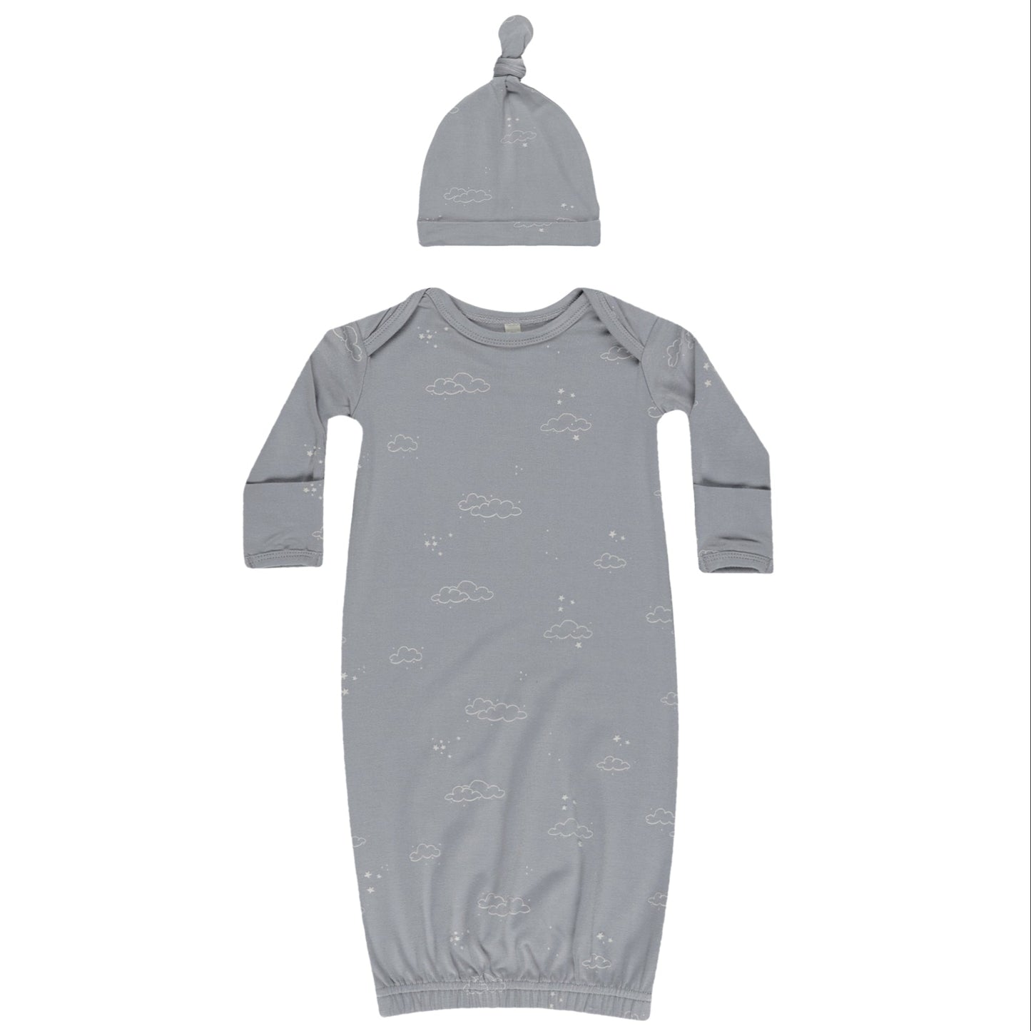 BAMBOO BABY GOWN + HAT SET || CLOUDS