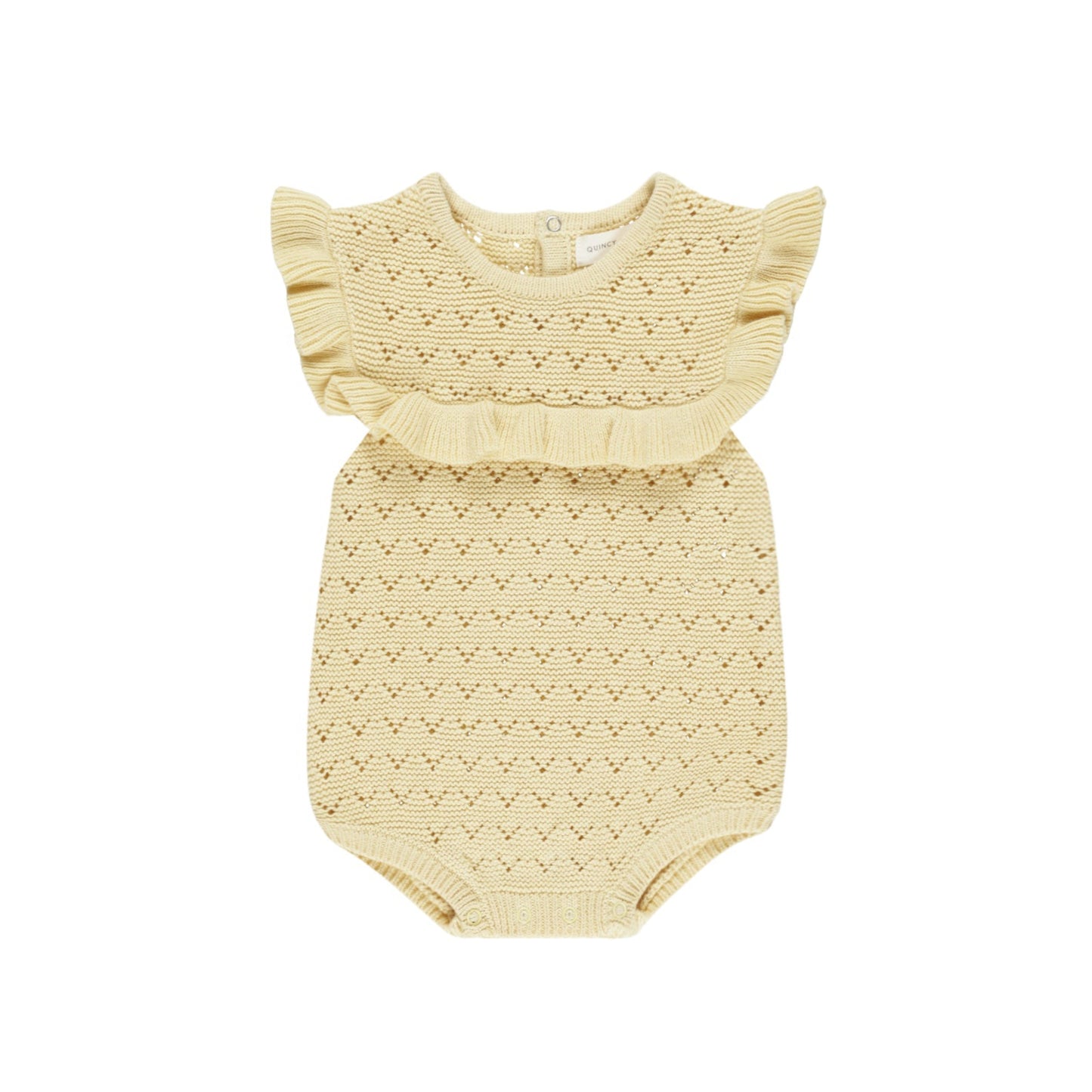 POINTELLE RUFFLE ROMPER || YELLOW