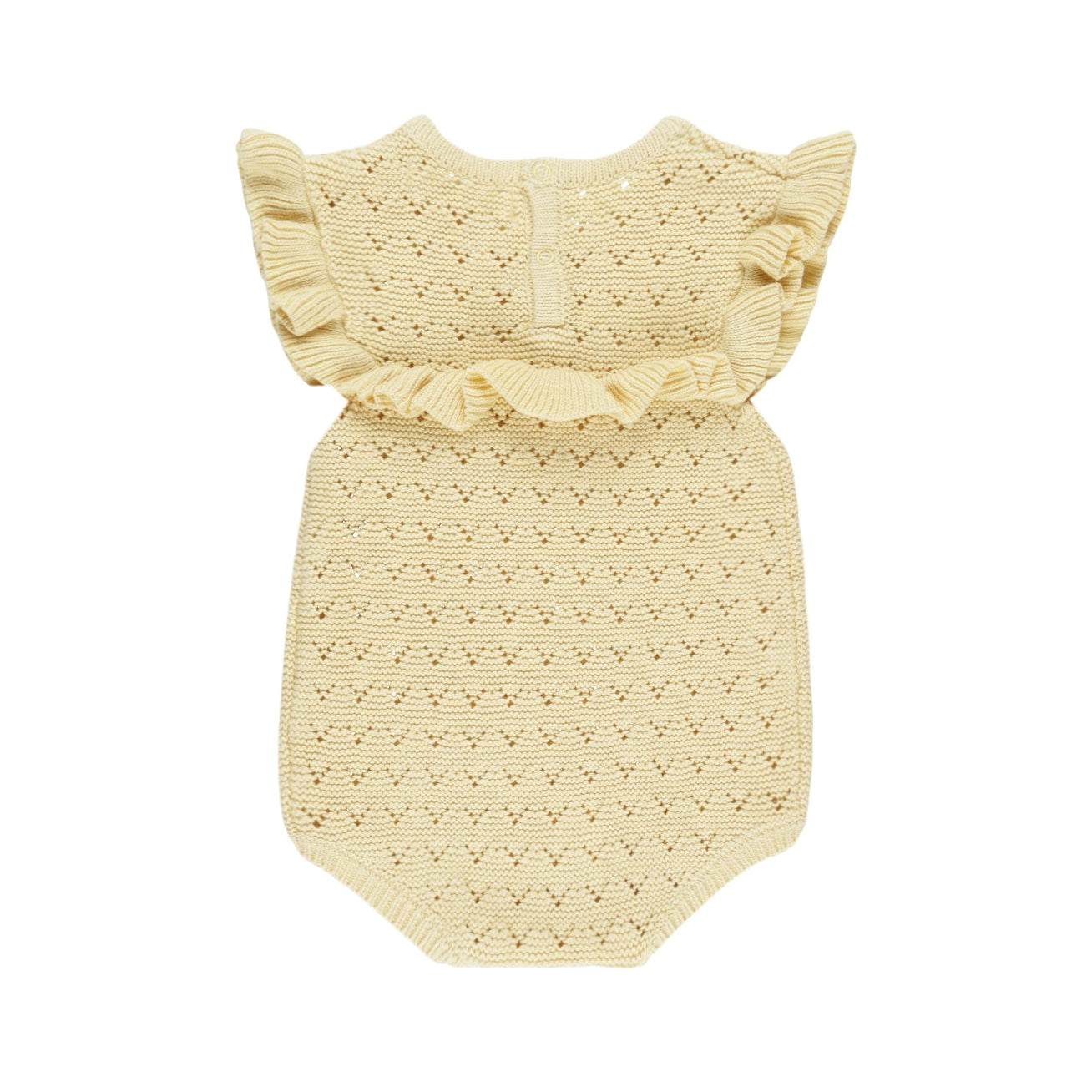 POINTELLE RUFFLE ROMPER || YELLOW