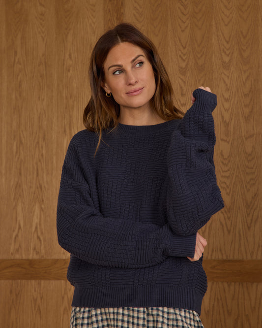 Women's Carolina Sweater, Navy - Magpies Paducah