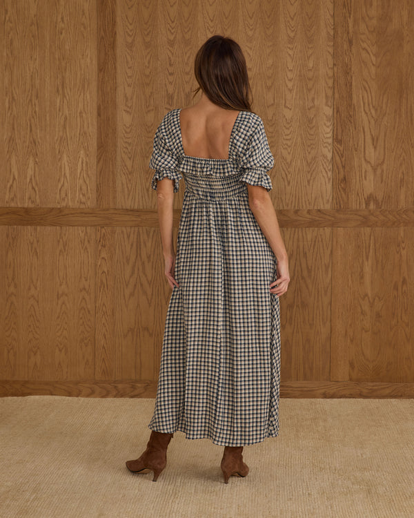 Women's Birdie Dress, Navy Check - Magpies Paducah