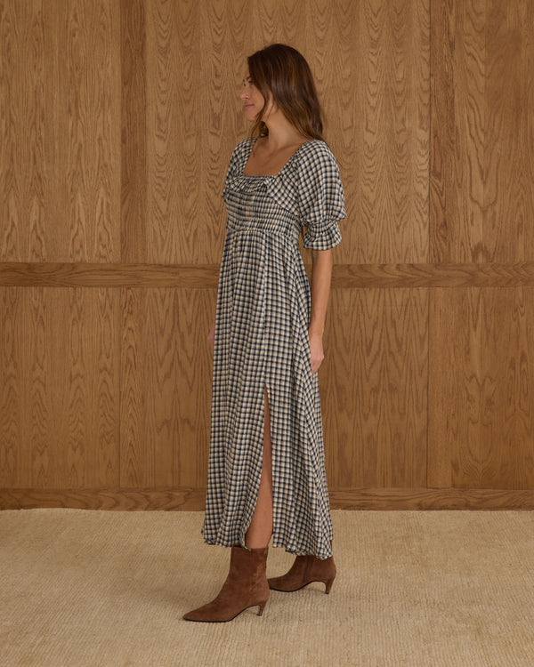 Women's Birdie Dress, Navy Check - Magpies Paducah