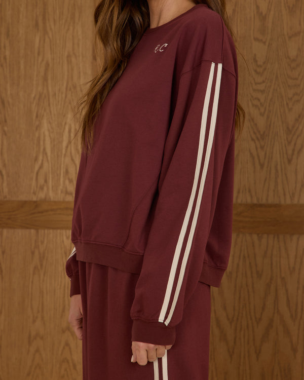Women's Oversized Sweatshirt, Burgundy - Magpies Paducah