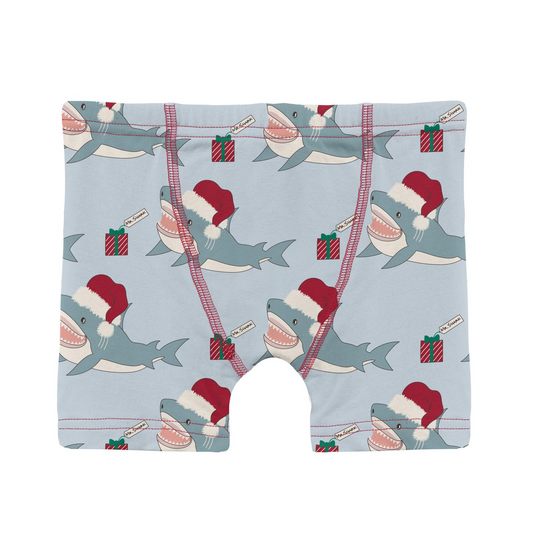 Boxer Brief, Illusion Blue Holiday Sharks