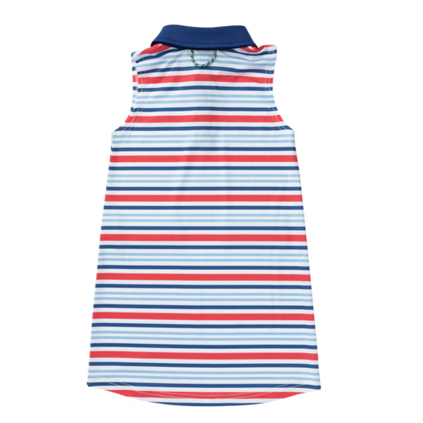 Pro Performance Polo Dress, America Stripe - Magpies Paducah