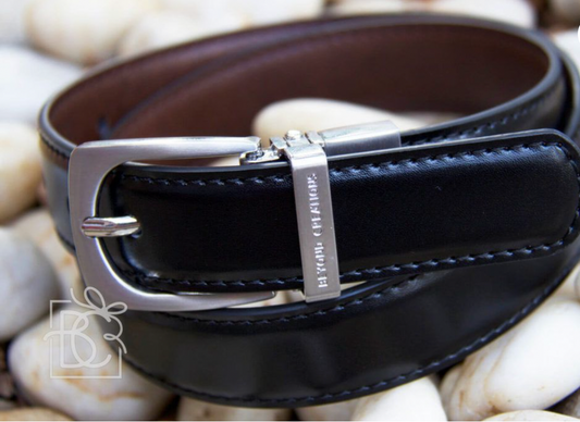 Boys REVERSIBLE Black/Brown Belt - Magpies Paducah