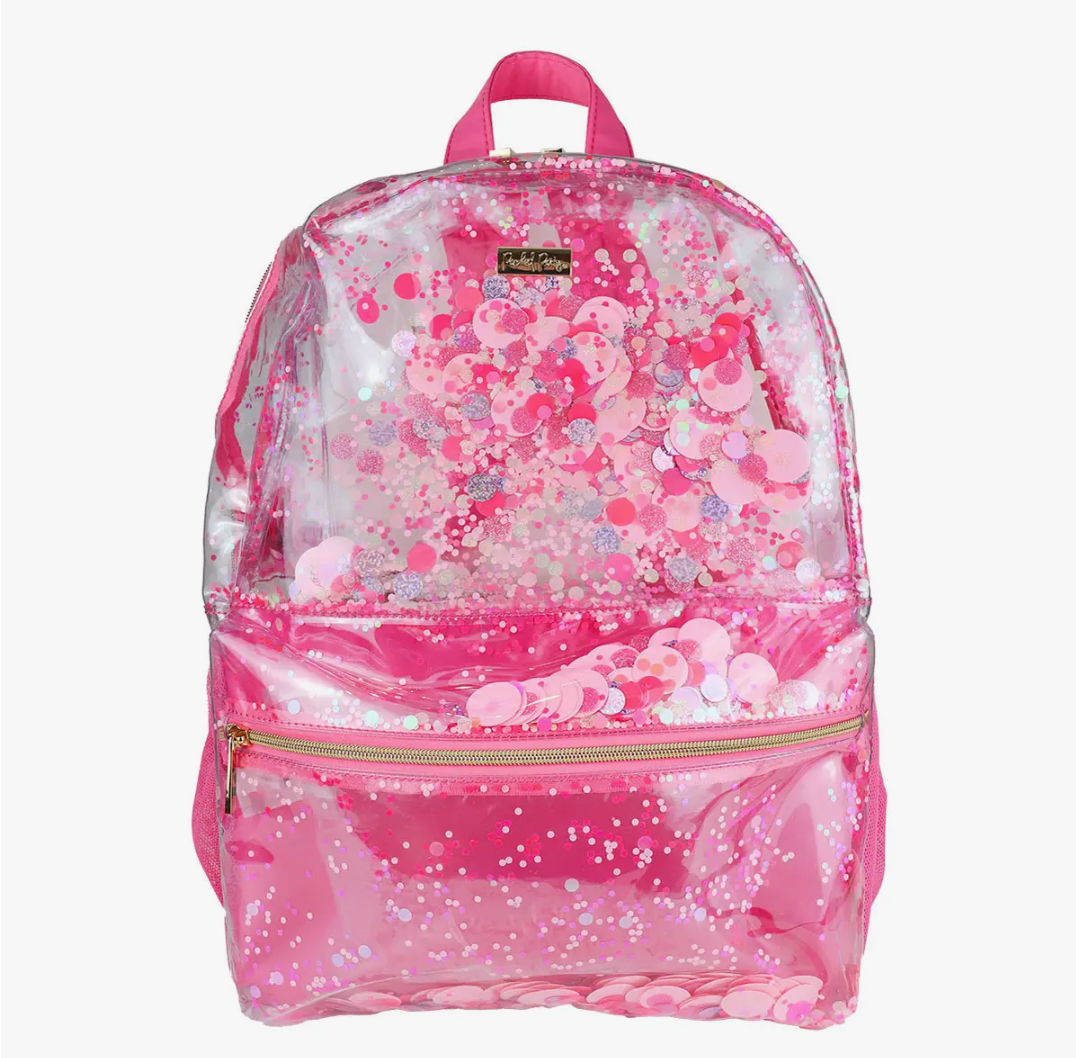 Pink Party Confetti Clear Backpack - Magpies Paducah