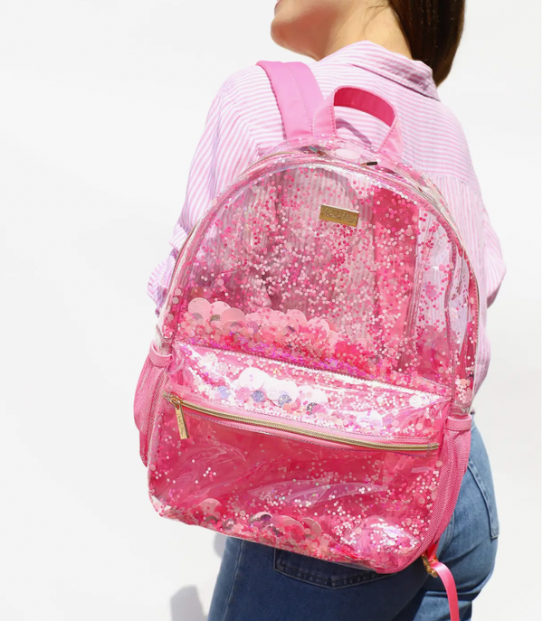 Pink Party Confetti Clear Backpack - Magpies Paducah