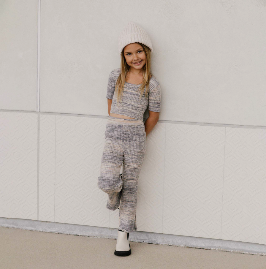 Flare Knit Pant, Heathered Blue | 6-7y - Magpies Paducah