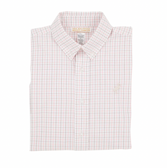 Dean's List Shirt, Chelsea Chocolate/Parrot Cay Coral Windowpane - Magpies Paducah