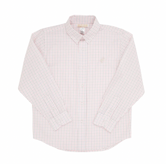 Dean's List Shirt, Chelsea Chocolate/Parrot Cay Coral Windowpane - Magpies Paducah