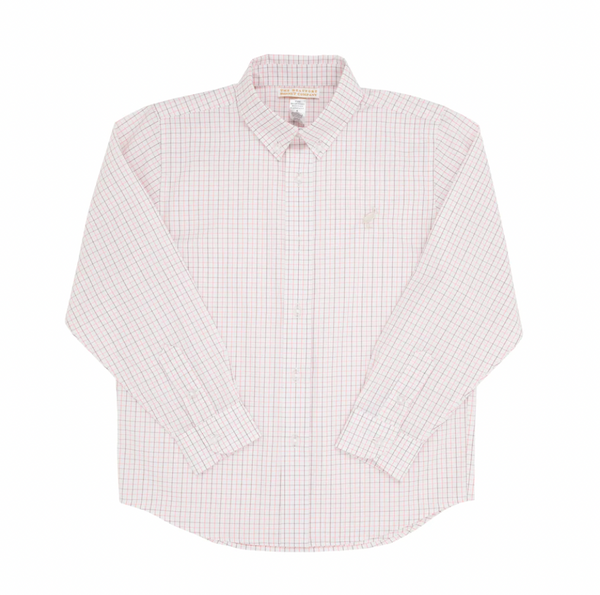 Dean's List Shirt, Chelsea Chocolate/Parrot Cay Coral Windowpane - Magpies Paducah