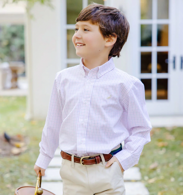 Dean's List Shirt, Chelsea Chocolate/Parrot Cay Coral Windowpane - Magpies Paducah