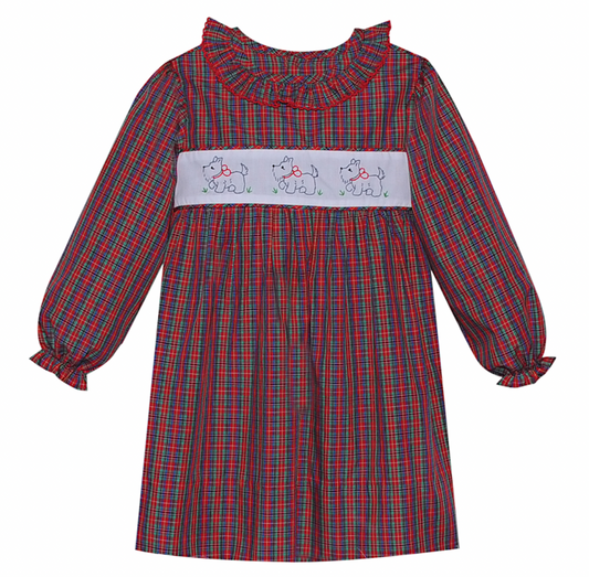 Red Plaid Avery Dress, Scottish Terrier - Magpies Paducah