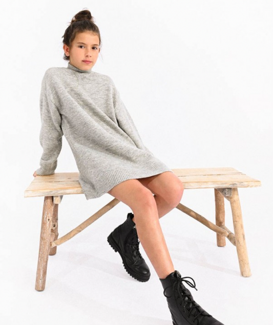 Soft Knit Sweater Dress, Ash Grey - Magpies Paducah