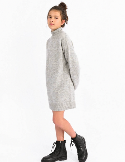 Soft Knit Sweater Dress, Ash Grey - Magpies Paducah