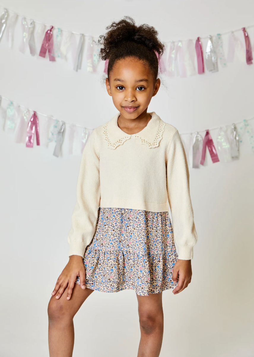 Sweet Floral Sweater Dress | 3T - Magpies Paducah