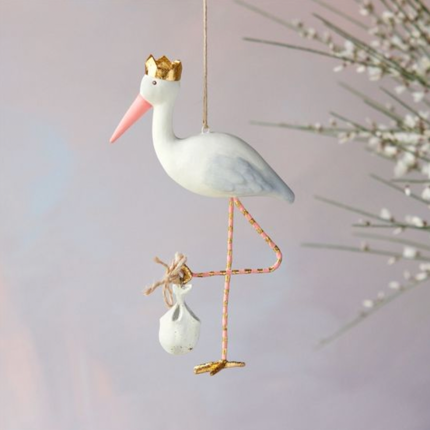 Royal Stork Ornament, Pink - Magpies Paducah