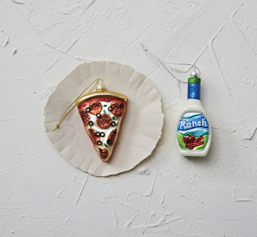 Hand-Painted Glass Ranch Dressing Ornament - Magpies Paducah