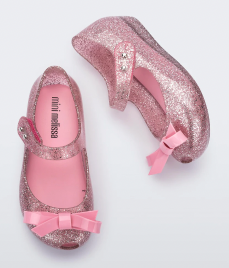 Mini Baby Ultragirl Flats, Pink Glitter - Magpies Paducah
