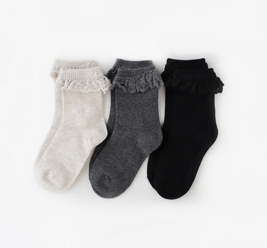 Midnight Lace Midi Sock 3-pack - Magpies Paducah