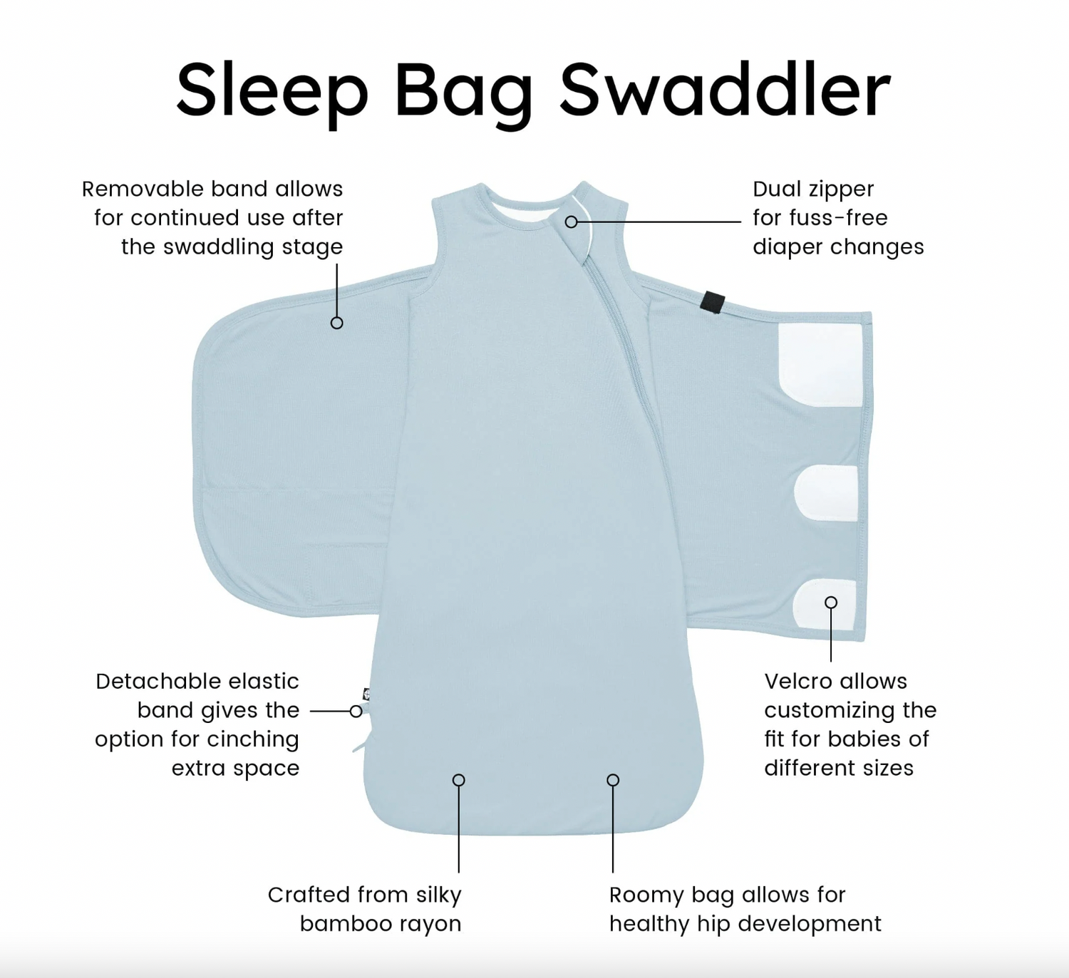 Kyte Sleep Bag Swaddler, Fog - Magpies Paducah