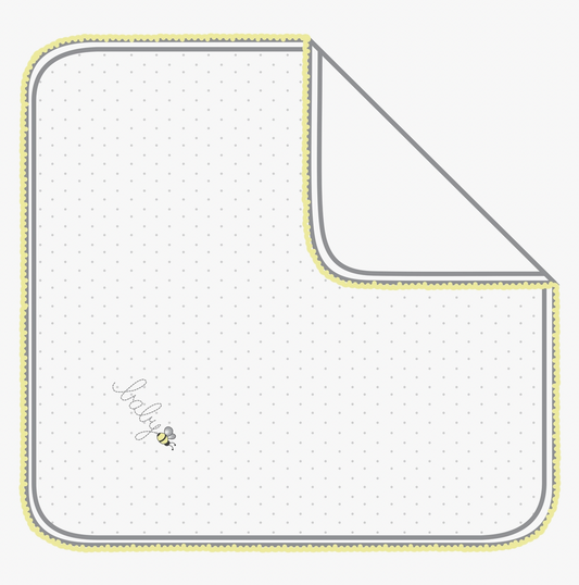 Baby Bee Ebroidered Receiving Blanket - Magpies Paducah