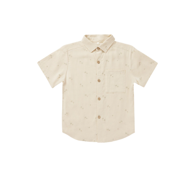 Collared Short Sleeve Shirt, Palm - Magpies Paducah