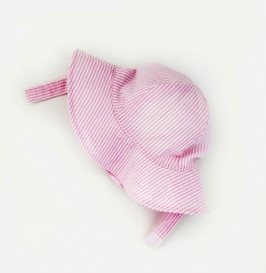 Pink Seersucker Sun Hat - Magpies Paducah