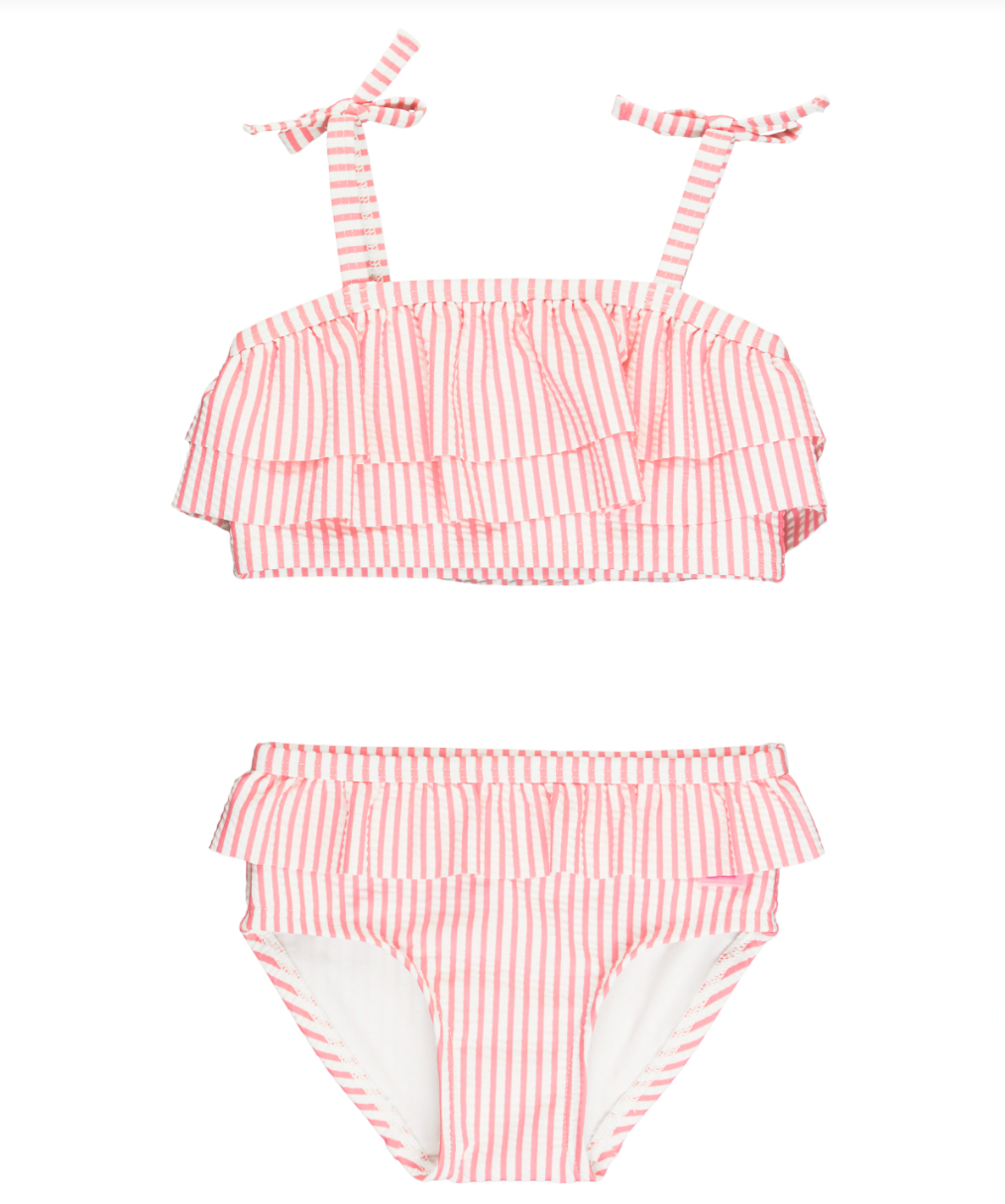 Seersucker Bow Bikini, Bubblegum Pink - Magpies Paducah