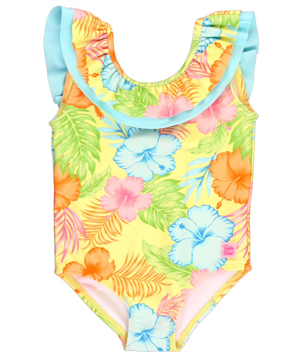 Scoopback Ruffle One Piece, Happy Hula - Magpies Paducah