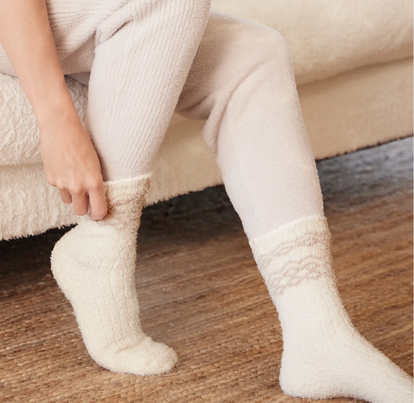 CozyChic Nordic Socks, Stone/Cream - Magpies Paducah