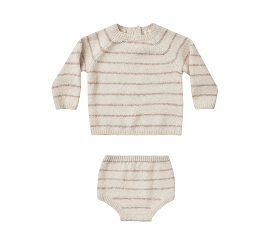 Bailey Knit Set, Heathered Oat Stripe - Magpies Paducah