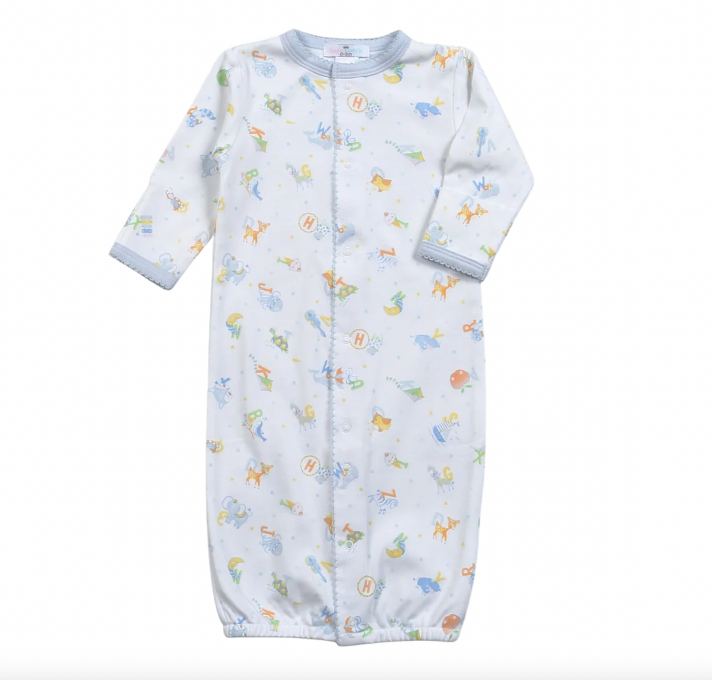 Blue ABC Baby Pima Converter Gown - Magpies Paducah