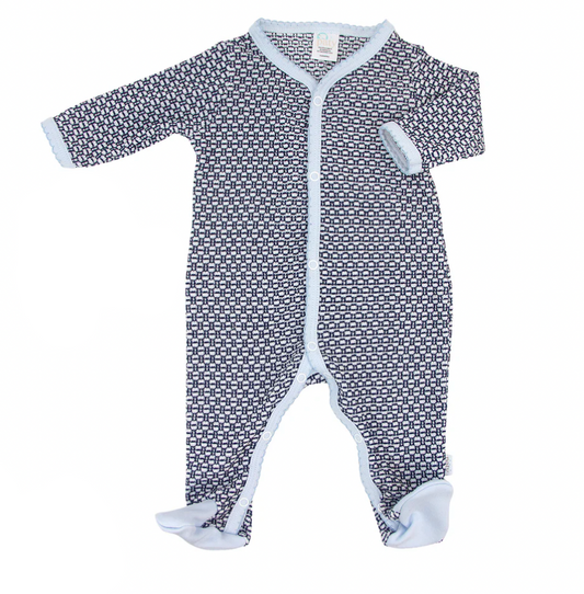 Long Sleeve Footie, Navy/Blue Trim - Magpies Paducah