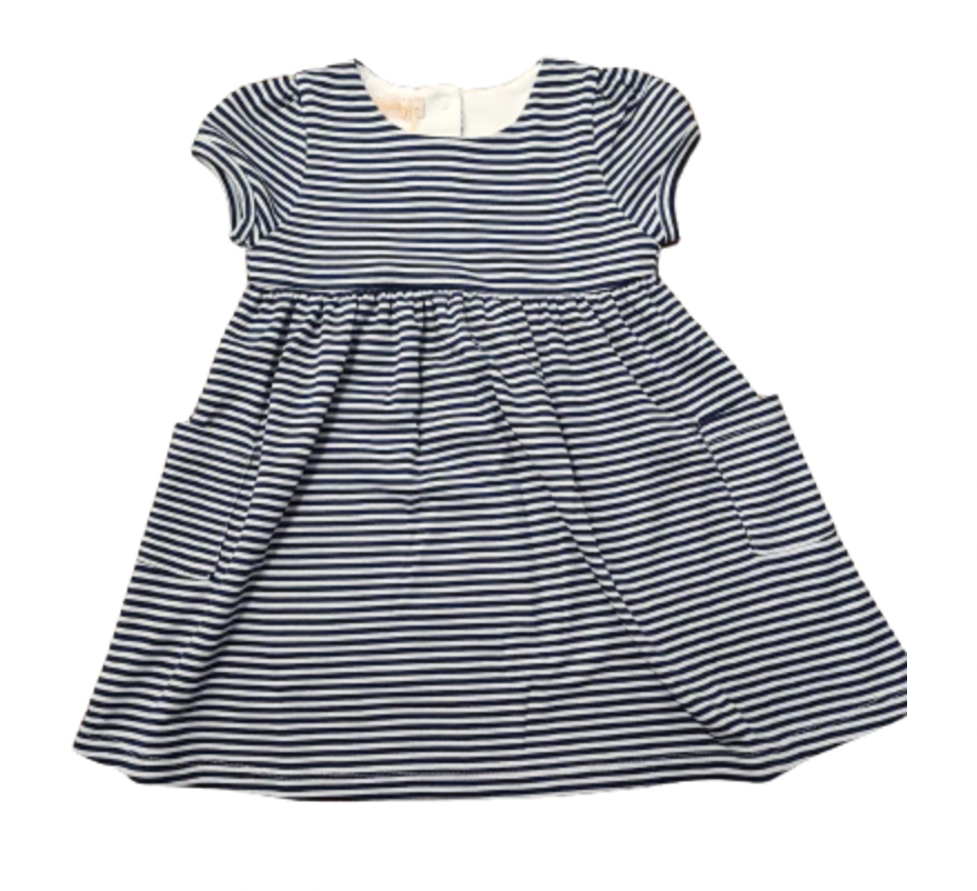 Navy Stripes Toddler Dress - Magpies Paducah