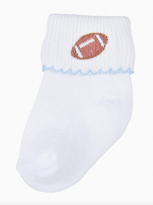 Darling Football Embroidered Socks, Blue - Magpies Paducah