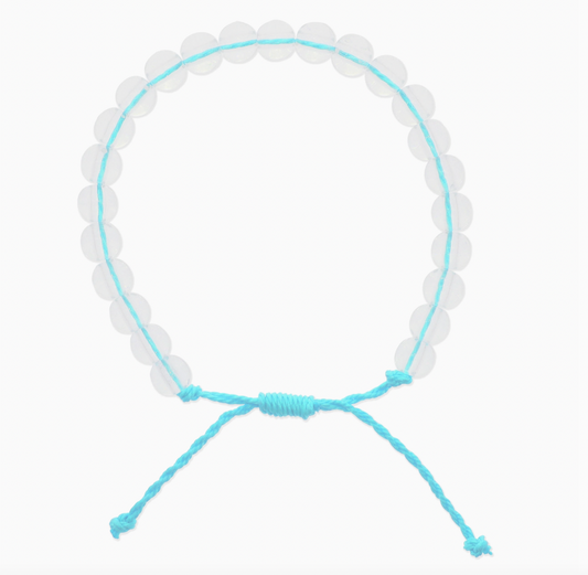 Adjustable Clear Beaded Bracelet, Blue - Magpies Paducah