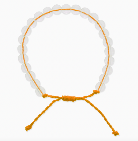 Adjustable Clear Beaded Bracelet, Orange - Magpies Paducah