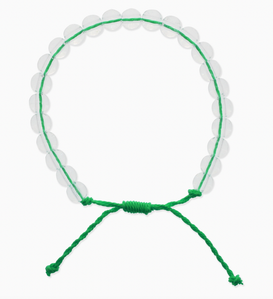 Adjustable Clear Beaded Bracelet, Green - Magpies Paducah