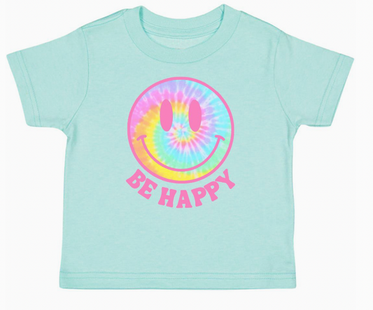 Be Happy Tee, Aqua - Magpies Paducah
