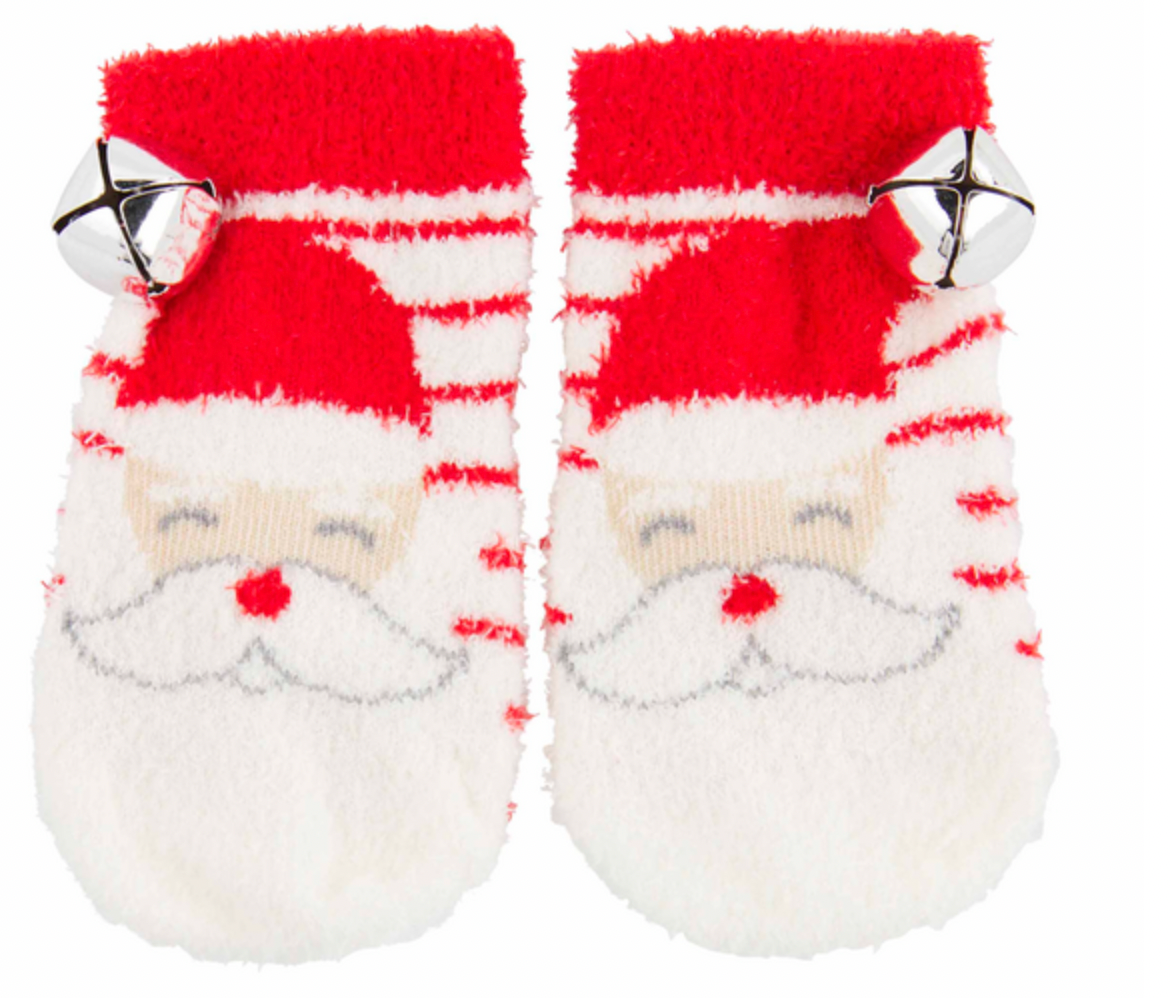 Jingle Bell Socks, Santa Stripe