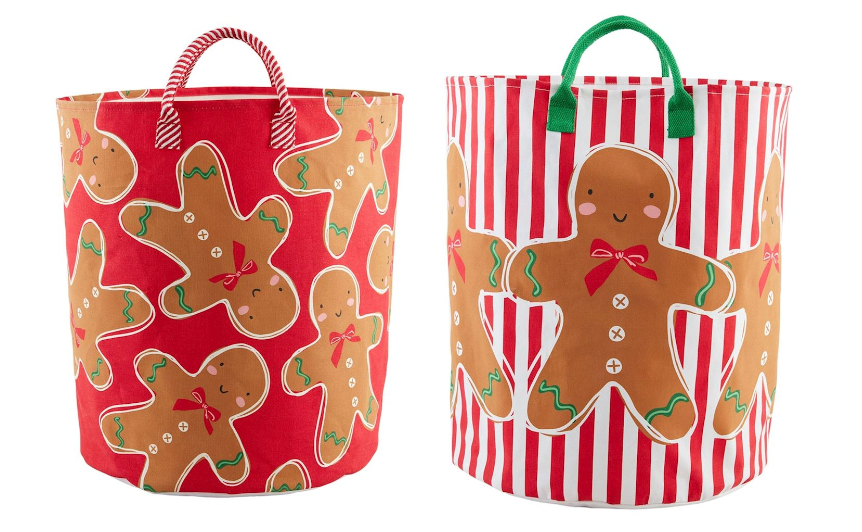 Gingerbread Oversized Totes, Red Pattern