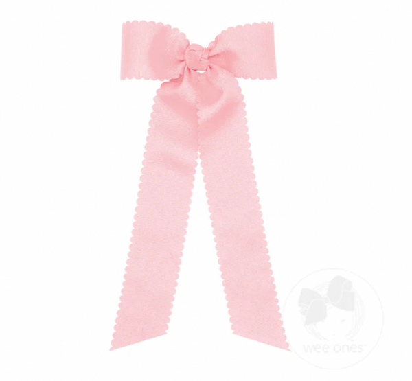 Medium Scalloped Bow with Tails (Assorted Colors!)