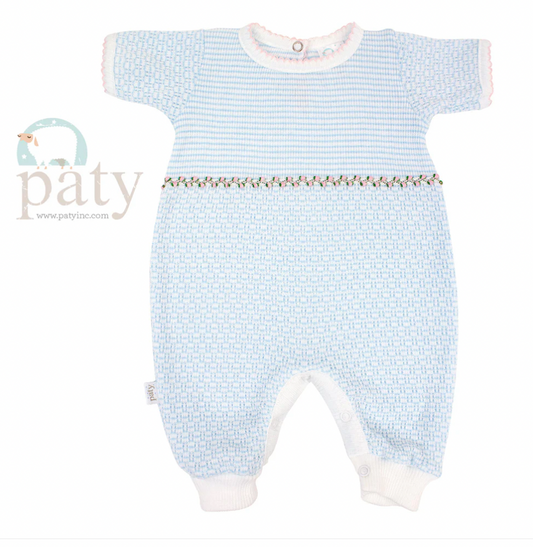 Ruth Romper, Blue w/ Floral - Magpies Paducah